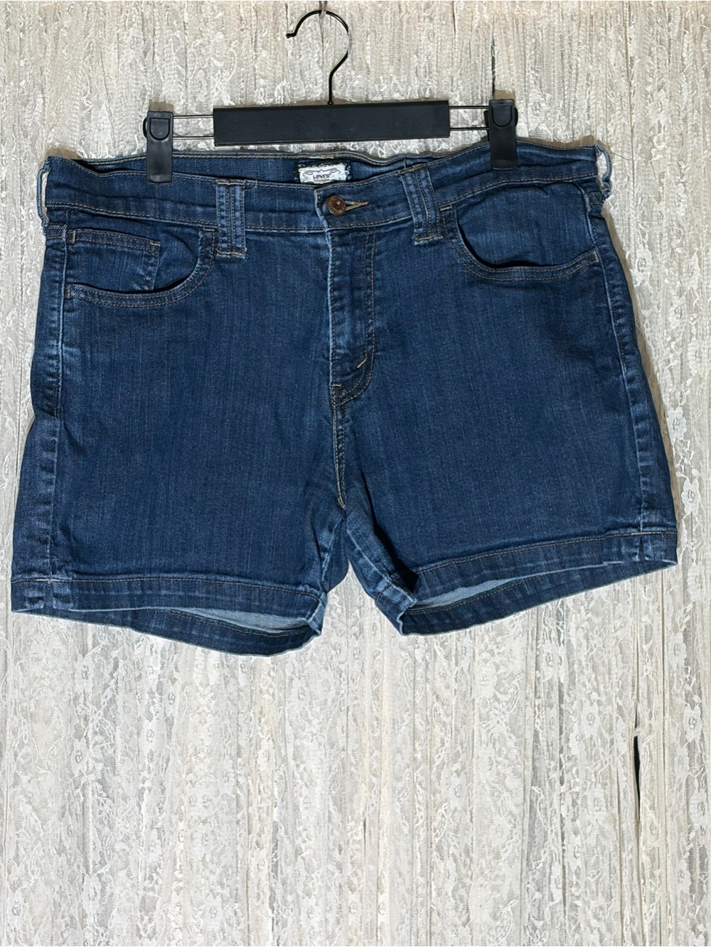 Levi's Dark Blue Denim Cutoff Shorts